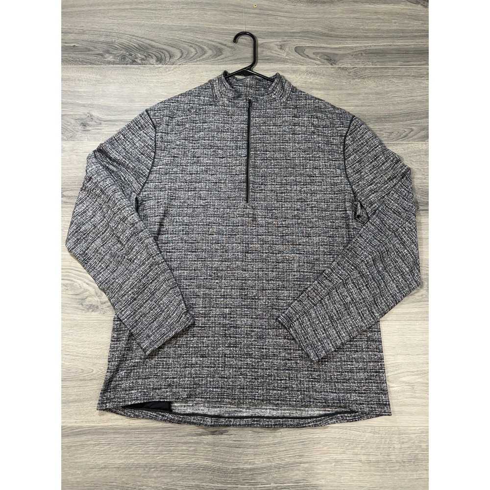 Lululemon Sweater Mens XL Surge Heathered Gray Pullover Reflective 1/4 Zip